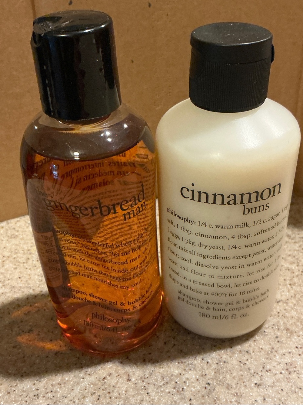 Philosophy Gingerbread Man & Cinnamon Buns Shampoo, Shower Gel, Bubble Bath 6oz
